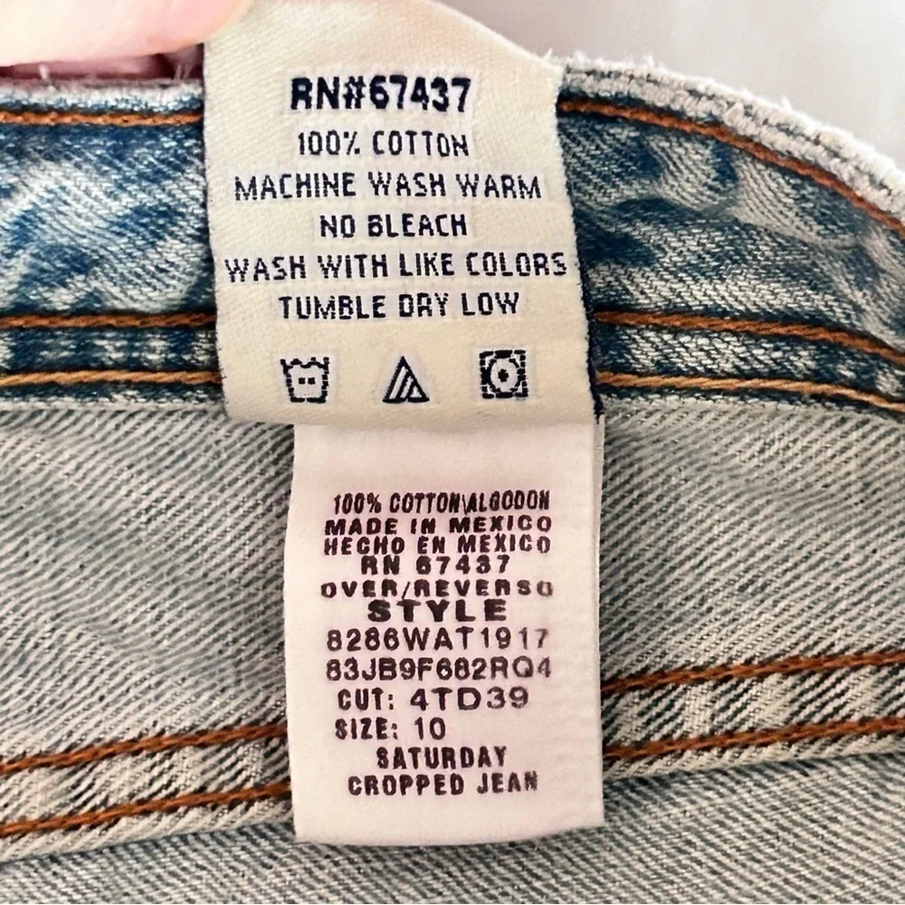 POLO RALPH LAUREN Vintage 90s/Y2K Straight Leg Mid-rise Light Wash Crop Jeans 10